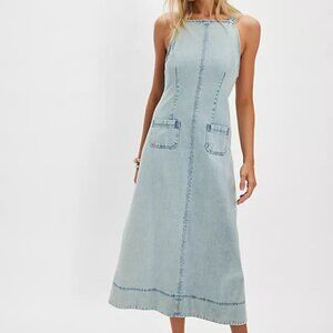 Dex Denim Midi Dress - Color Bleachout